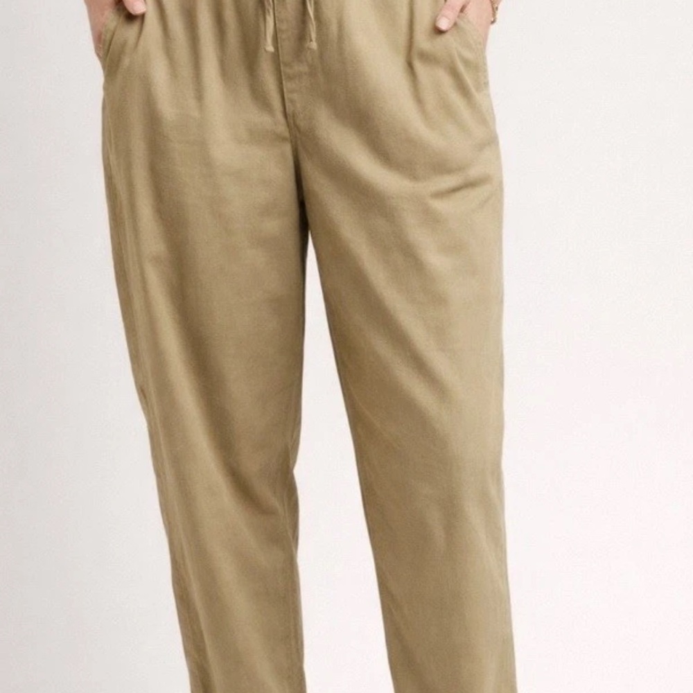 GAP 2XL Tan Pull-On Pants NWT Elastic Waist Drawstring Casual